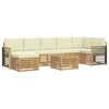 vidaXL Zestaw sof na zewnątrz 8 pcs Biały i kremowy 59 x 59 x 37 cm