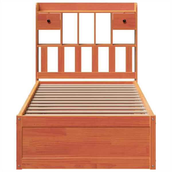 vidaXL Rama ł&oacute;żka bez materaca, woskowy brąz, 100x200 cm, lita sosna