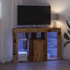 vidaXL Kątowa szafka LED pod telewizor Stare drewno 100x40x68cm