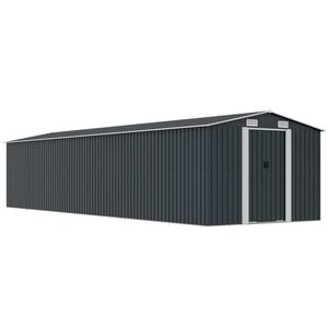 vidaXL Szopa ogrodowa, antracyt, 257x779x181 cm, stal galwanizowana