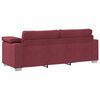 vidaXL Sofa 3 pcs Czerwony Wiatr Tkanina lniana