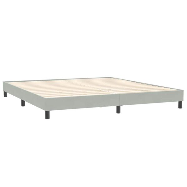 vidaXL Ł&oacute;żko typu Box Spring z materacem Jasnoszary 180x220 cm Aksamit