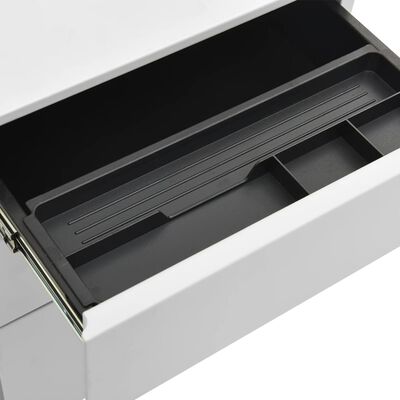 vidaXL Mobilna szafka kartotekowa, jasnoszara, 39x45x60 cm, stalowa