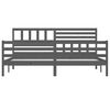 vidaXL Rama łóżka, szara, lite drewno, 200 x 200 cm