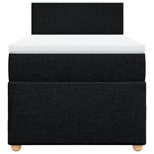 vidaXL Ł&oacute;żko kontynentalne z materacem, czarne, tkanina, 90x200 cm