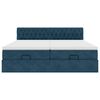 vidaXL Rama ł&oacute;żka otomana z materacami, niebieska, 180x200 cm, aksamit