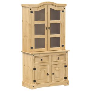 vidaXL Witryna Corona, 100x48,5x179 cm, lite drewno sosnowe