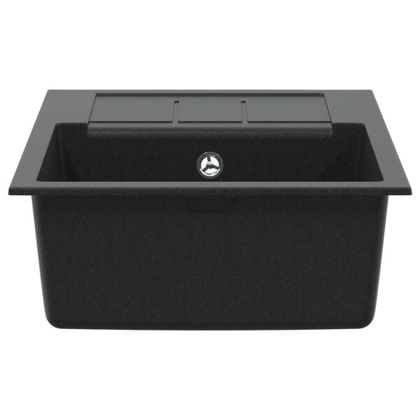 vidaXL Zlew Czarny 620 x 500 mm 80% Kwarc i 20% Żywica