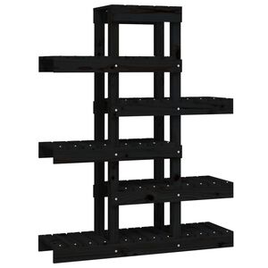 vidaXL Kwietnik, czarny, 85x25x109,5 cm, lite drewno sosnowe