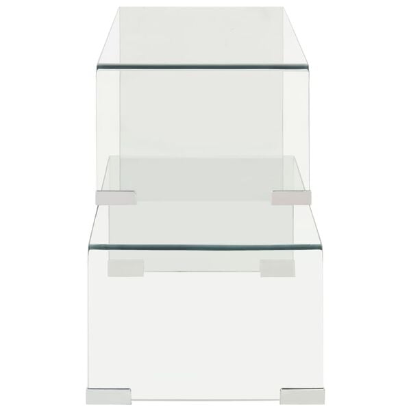 vidaXL 2-częściowy stolik kawowy, 90x30x20/110x30x40 cm, szkło