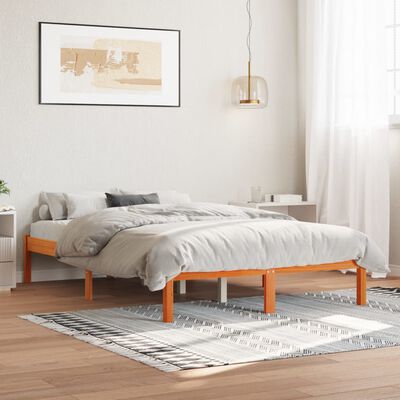 vidaXL Rama łóżka, woskowy brąz, 120x200 cm, lite drewno sosnowe