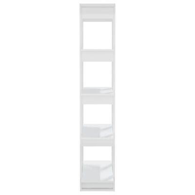 vidaXL Regał na książki/przegroda, wysoki połysk, biały, 80x30x160 cm