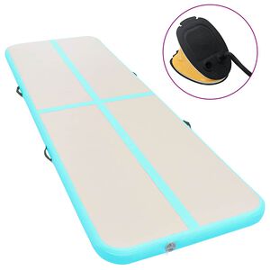 vidaXL Mata gimnastyczna z pompką, 300x100x10 cm, PVC, zielona