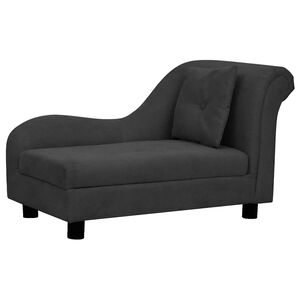 vidaXL Sofa dla psa, z poduszką, czarna, 83x44x44 cm, pluszowa