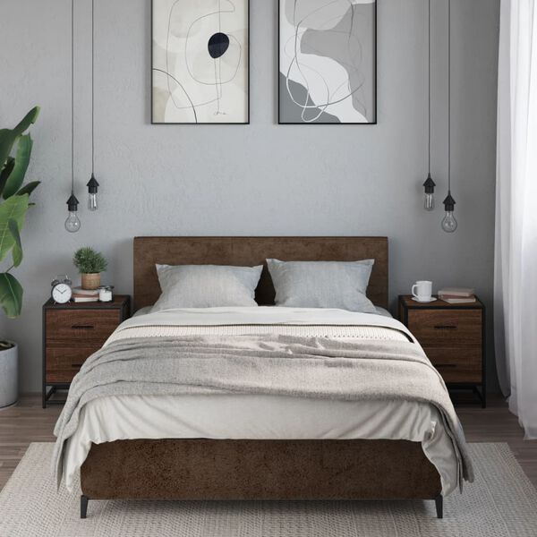 vidaXL Szafki nocne, 2 szt., brązowy dąb, 40x31x50 cm