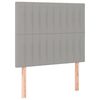 vidaXL Zagł&oacute;wek do ł&oacute;żka z LED, jasnoszary, 80x5x118/128 cm, tkanina