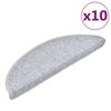 vidaXL Maty na schody 10 szt. 56x17x3 cm Jasnoszare p&oacute;łokrągłe