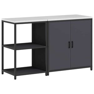 vidaXL Zestaw do przechowywania w kuchni z p&oacute;łką 2 pcs Antracyt Stal