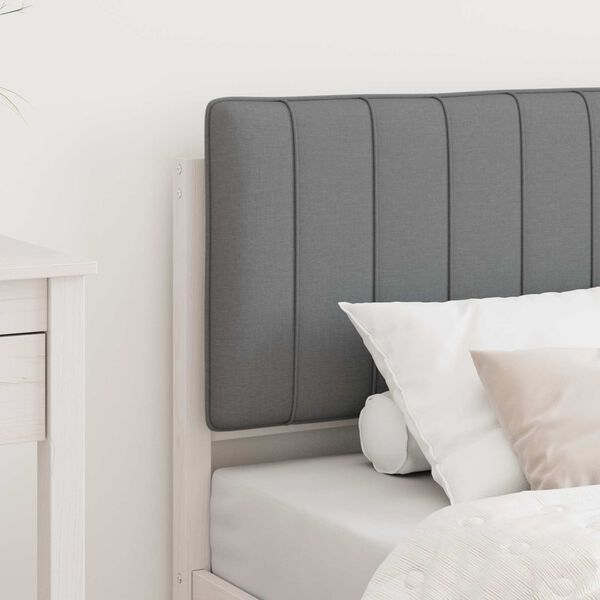 vidaXL Ramka ł&oacute;żka z tapicerowanym wezgłowiem Jasnoszary 80 x 200 cm