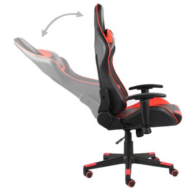 vidaXL Obrotowy fotel gamingowy, czerwony, PVC