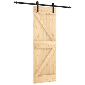 vidaXL Drzwi przesuwne 70 x 210 cm Lite Drewno Sosnowe (Nieobrobione)