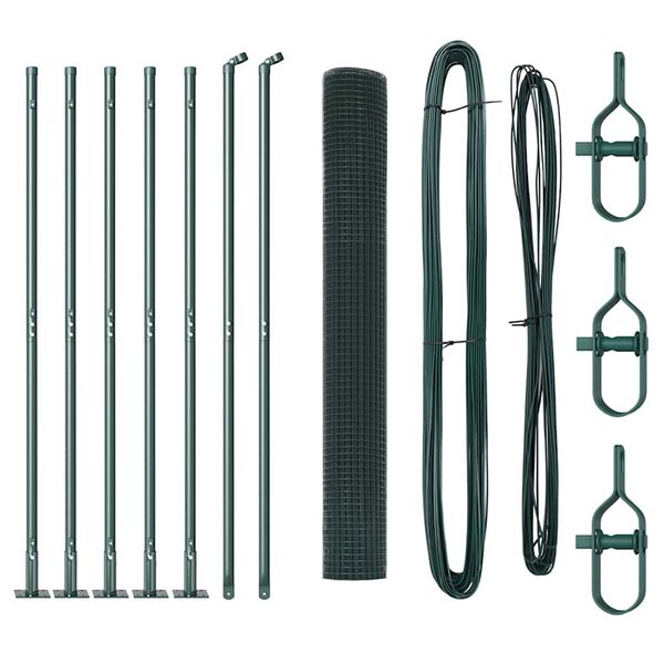 vidaXL Słupek ogrodzeniowy. Zielony 10 x 0,8 m (siatka 25 x 25 mm)