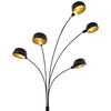 vidaXL Lampa stojąca, 200 cm, 5 x E14, czarno-złota