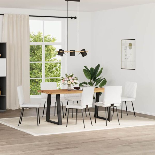 vidaXL Krzesła stołowe, 6 szt., białe, sztuczna skóra