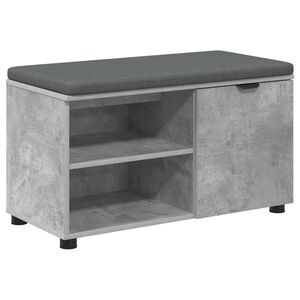 vidaXL Ławka w przedpokoju z poduszką Betonowy Szary 80 x 38 x 46 cm