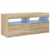 vidaXL Szafka pod TV z oświetleniem LED, dąb sonoma, 90x35x40 cm
