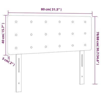 vidaXL Zagłówek do łóżka z LED, czarny, 80x5x78/88 cm, sztuczna skóra