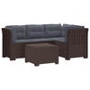 vidaXL Sofa ogrodowa dla 4 os&oacute;b z poduszkami w stylu rattanowym PP
