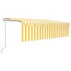 vidaXL Automatycznie zwijana markiza z zasłoną, 5x3 m, ż&oacute;łto-biała
