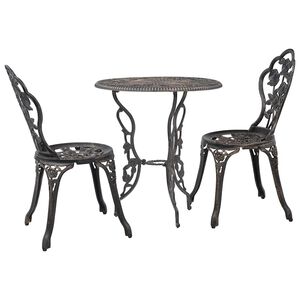 vidaXL 3-cz. zestaw mebli bistro ze stopu aluminium