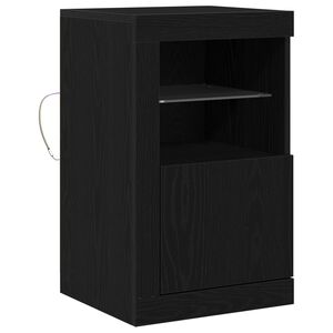 vidaXL Komoda LED 41 x 37 x 67 cm Drewno inżynieryjne Czarny Dąb