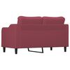 vidaXL Sofa 2-osobowa, winna czerwień, 140 cm, tapicerowana tkaniną