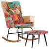 vidaXL Fotel z podn&oacute;żkiem, kolorowy, pł&oacute;cienny patchwork