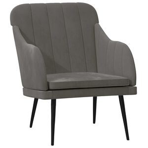 vidaXL Fotel, ciemnoszary, 63x76x80 cm, obity aksamitem