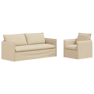 vidaXL Sofa 2 pcs Kremowy