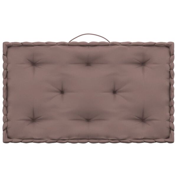 vidaXL Poduszki na podłogę lub palety, 7 szt., taupe, bawełniane