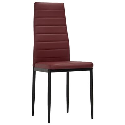 vidaXL Krzesła do jadalni, 4 szt., bordowe, sztuczna skóra