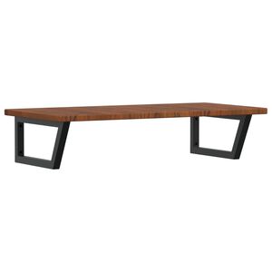 vidaXL P&oacute;łka ścienna pod umywalkę, stal i lite drewno dębowe