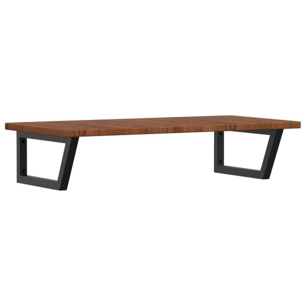 vidaXL P&oacute;łka ścienna pod umywalkę, stal i lite drewno dębowe