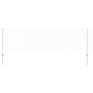 vidaXL Ogrodzenie Euro z słupkiem 25 x 0,8 m Stal ocynkowana srebrny