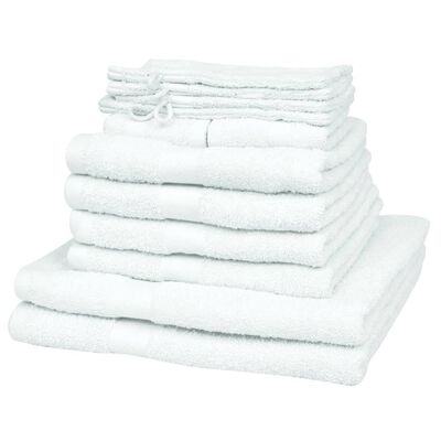 vidaXL Komplet 12 ręczników, bawełna, 500 g/m², biały