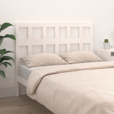 vidaXL Wezgłowie łóżka, białe, 185,5x4x100 cm, lite drewno sosnowe