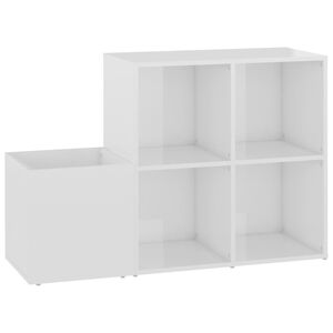vidaXL Szafka na buty, biała z połyskiem, 105x35,5x70 cm