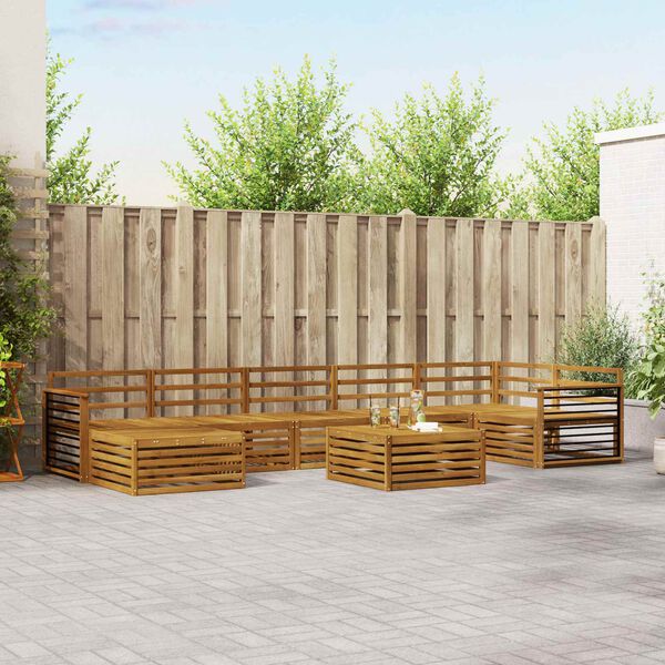 vidaXL Zestawy sof 8 pcs Naturalny Lite Drewno Akacji