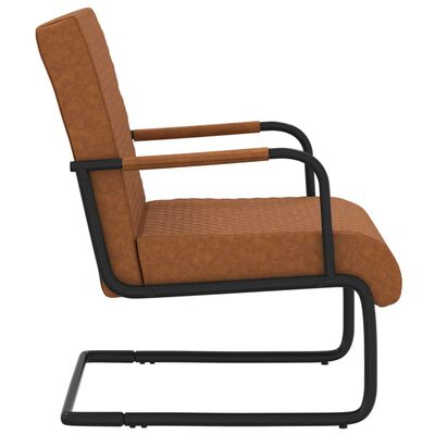 vidaXL Krzesło wspornikowe, matowy brąz, sztuczna skóra