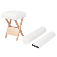vidaXL Składany stołek do masażu z 2 wałkami, grubość siedziska 12 cm